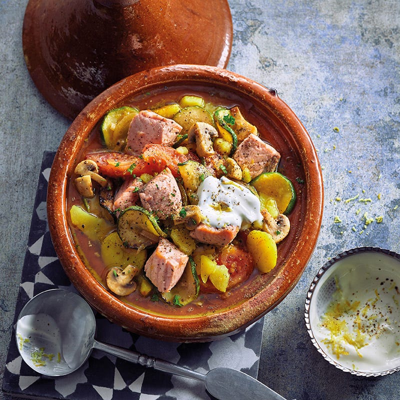 Marokkanische Tajine mit Lachs