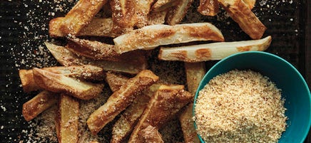 Cheese-dusted potato fries