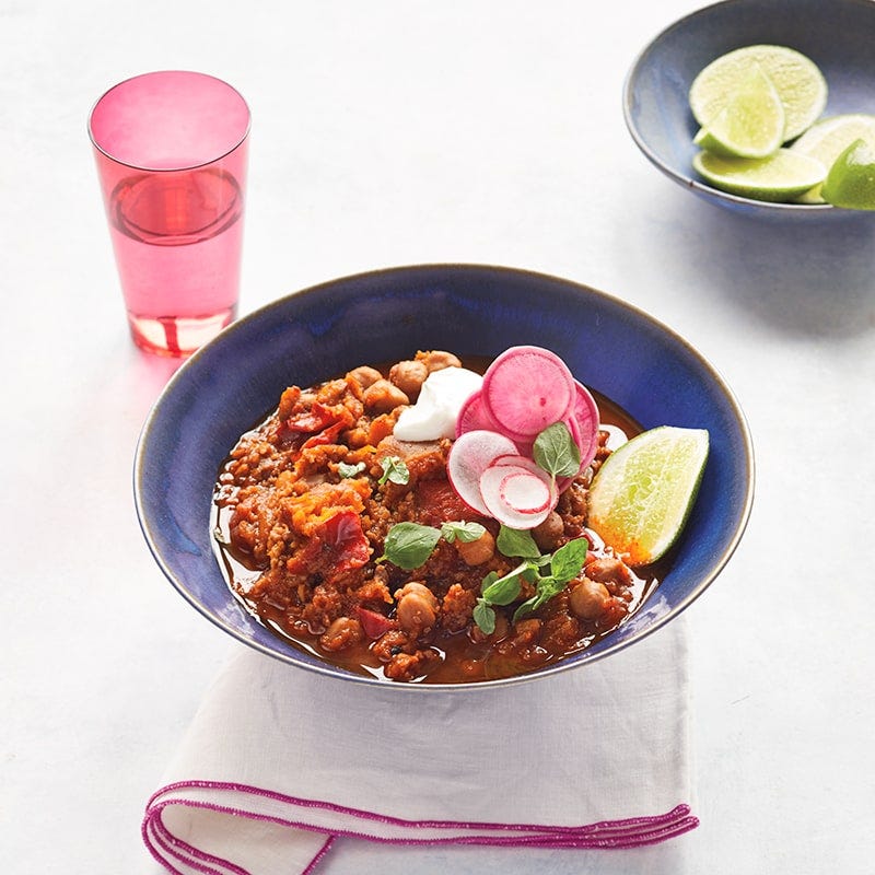 Slow-cooker spicy pumpkin and chickpea bowl