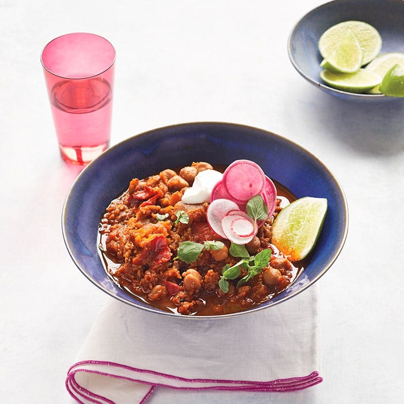 Slow-cooker spicy pumpkin and chickpea bowl