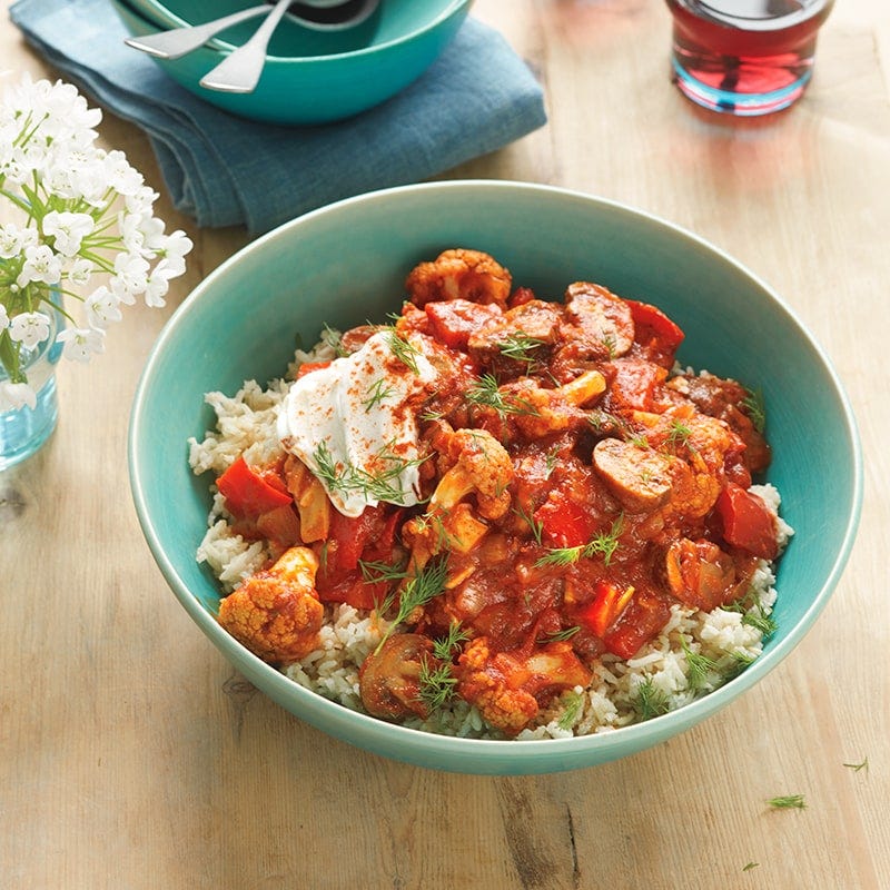 Slow-cooker cauliflower paprikash