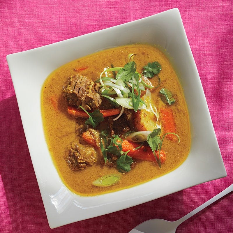 Slow-cooker beef soup with lemongrass and coconut