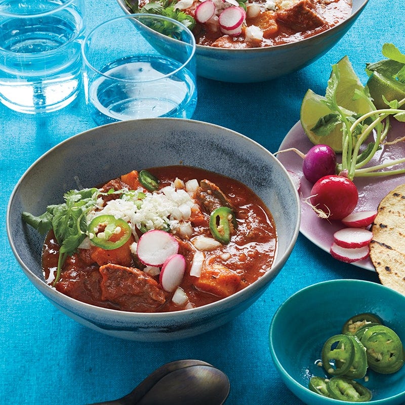 Slow-cooker braised beef with charred tortillas