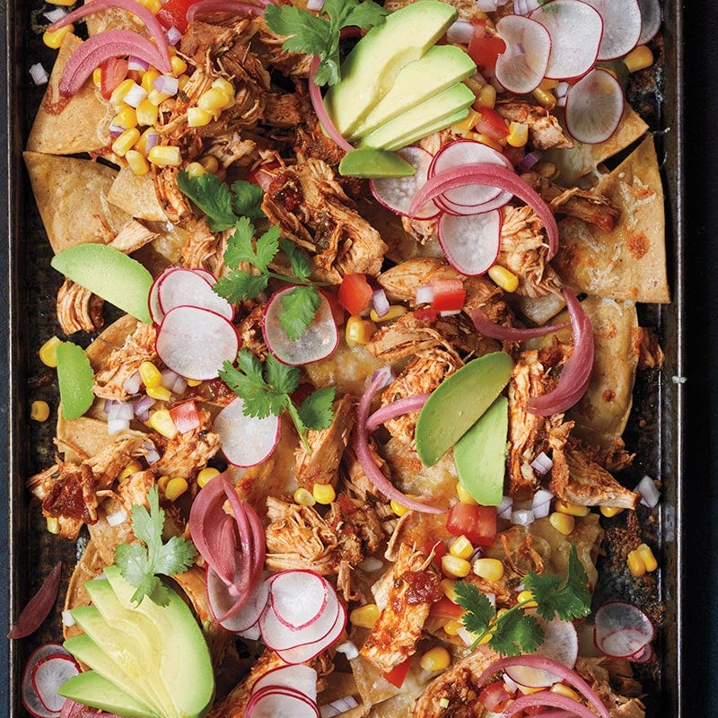 Slow-cooker piled-high chicken nachos