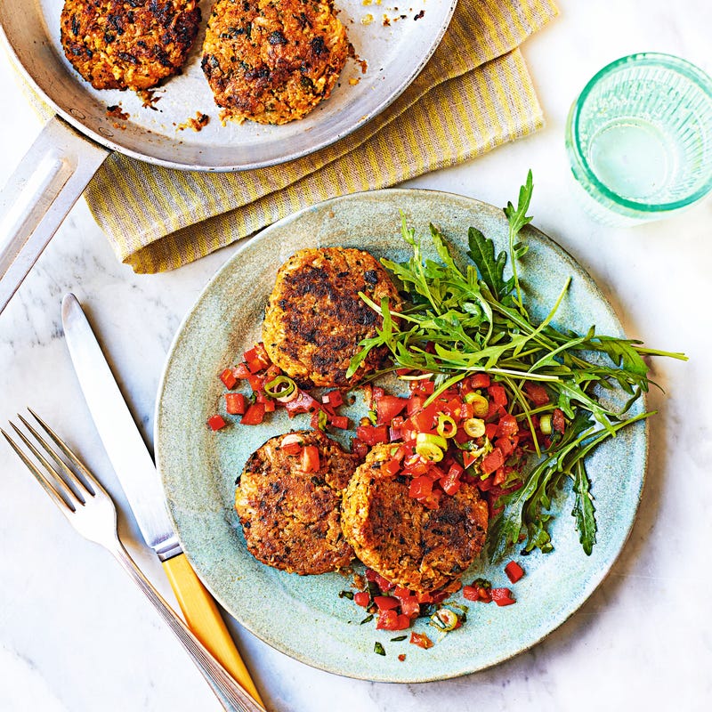 Photo of Spiced squash & cauliflower fritters with red pepper salsa by WW