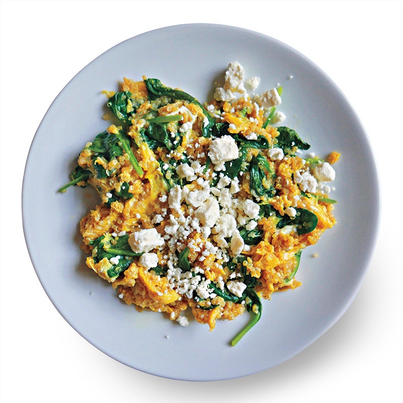Spinach-quinoa scramble