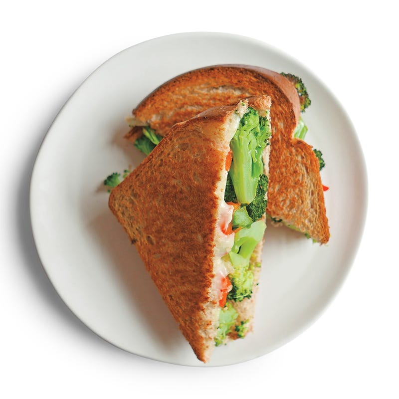 Roasted broccoli grilled cheese