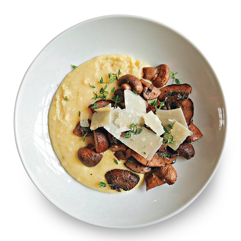 Creamy polenta & mushroom bowls
