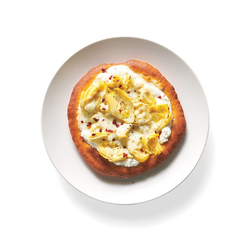 Baukasten Pizza Artischocken, Ricotta und Trüffelöl