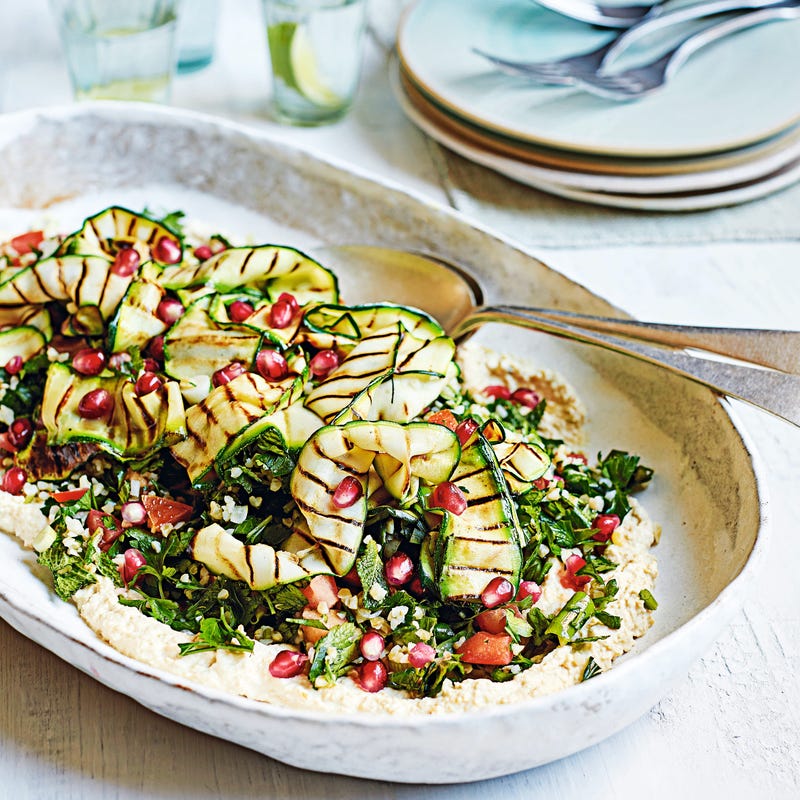 Photo of Bulgur wheat tabbouleh with roasted courgette & houmous by WW