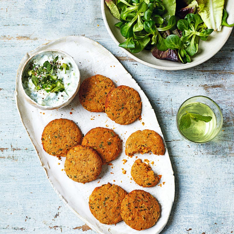 Photo of Butter bean fritters with yogurt & cucumber dip by WW