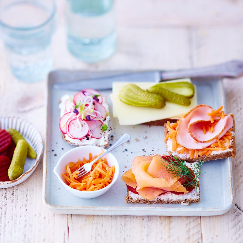 Foto van Kleurrijke boterhammen met casselerrib door WW