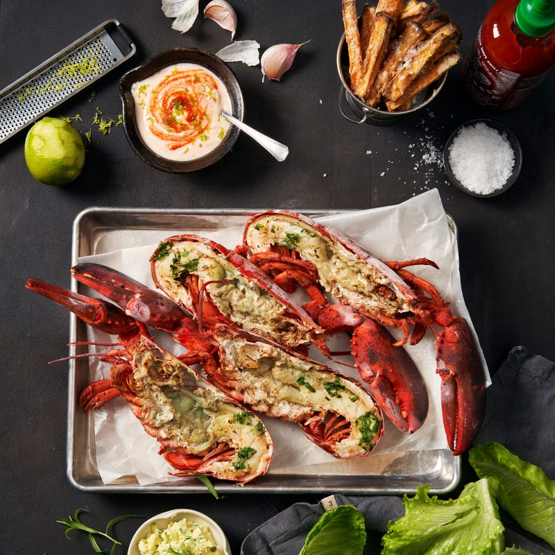 ViktVäktarna - Grillad hummer med örtsmör och sötpotatispommes