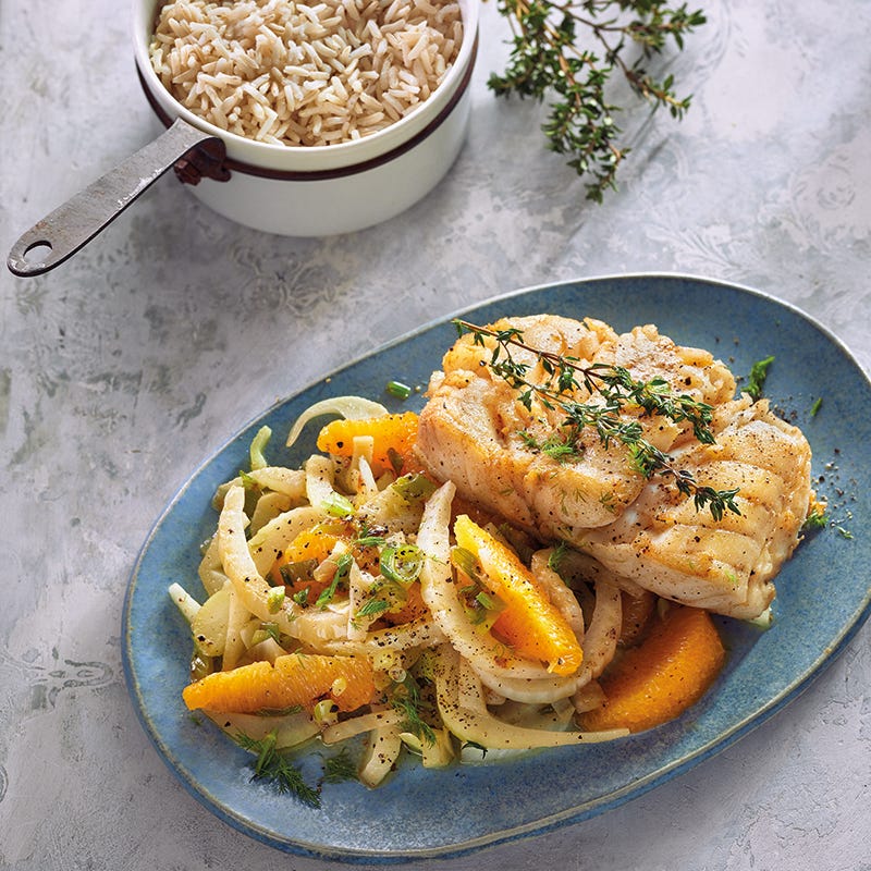 Foto van Kabeljauw met venkel en sinaasappel door WW