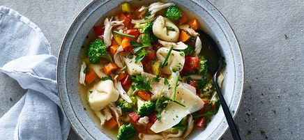 Chicken and tortellini soup