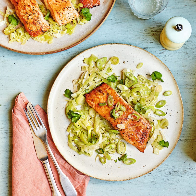 Photo of Miso-glazed salmon with braised leeks by WW
