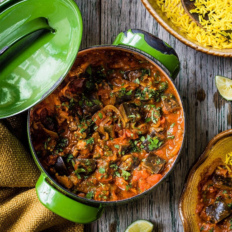 Eggplant and tomato curry