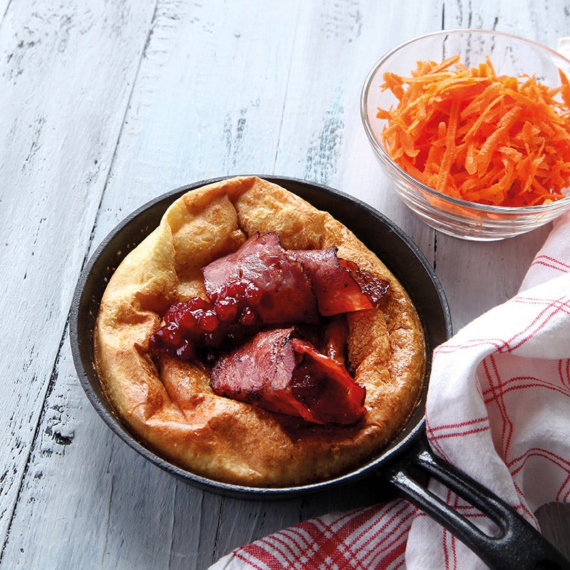 Ofenpfannkuchen mit Putenbacon