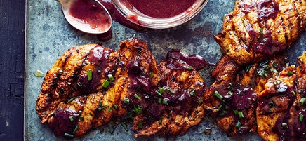 Grillad kyckling med körsbärsbarbecuesås