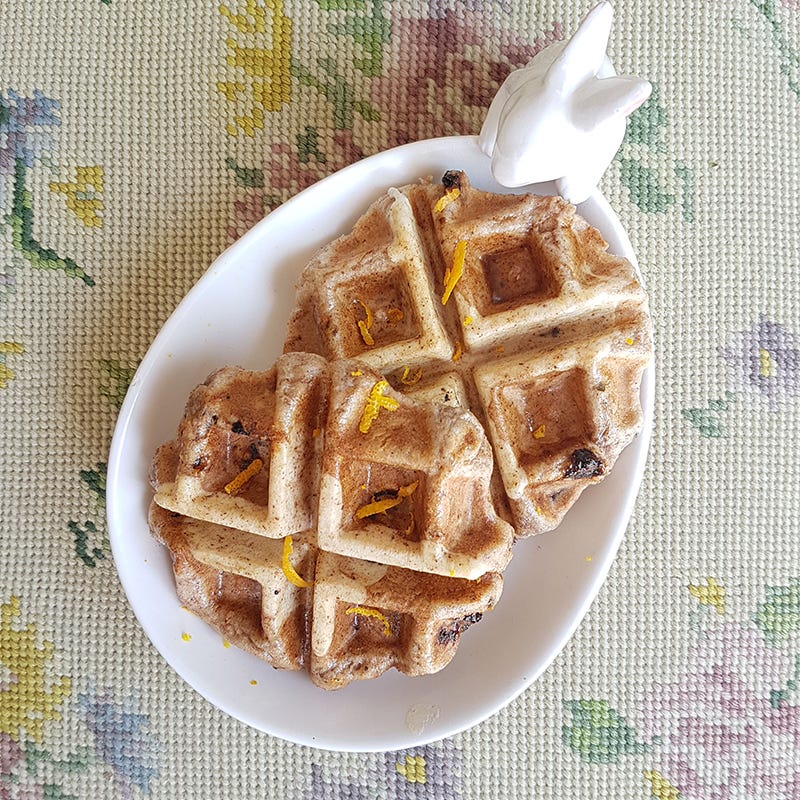 Nikki's hot cross waffles