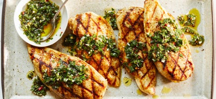 Grilled Chicken with Mint Chimichurri