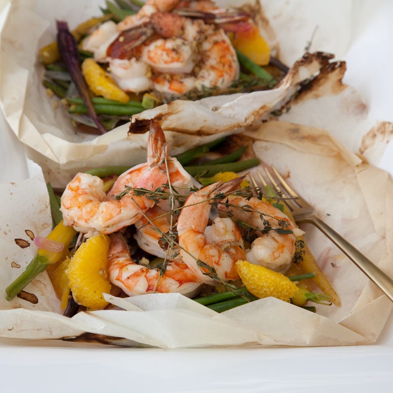 Photo of Shrimp en papillote with white wine and orange by Chef Curtis Stone by WW