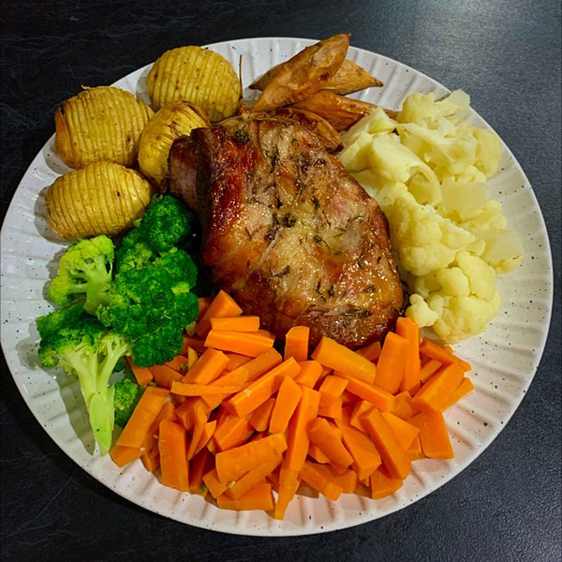 slow roasted lamb with hasselback potatoes