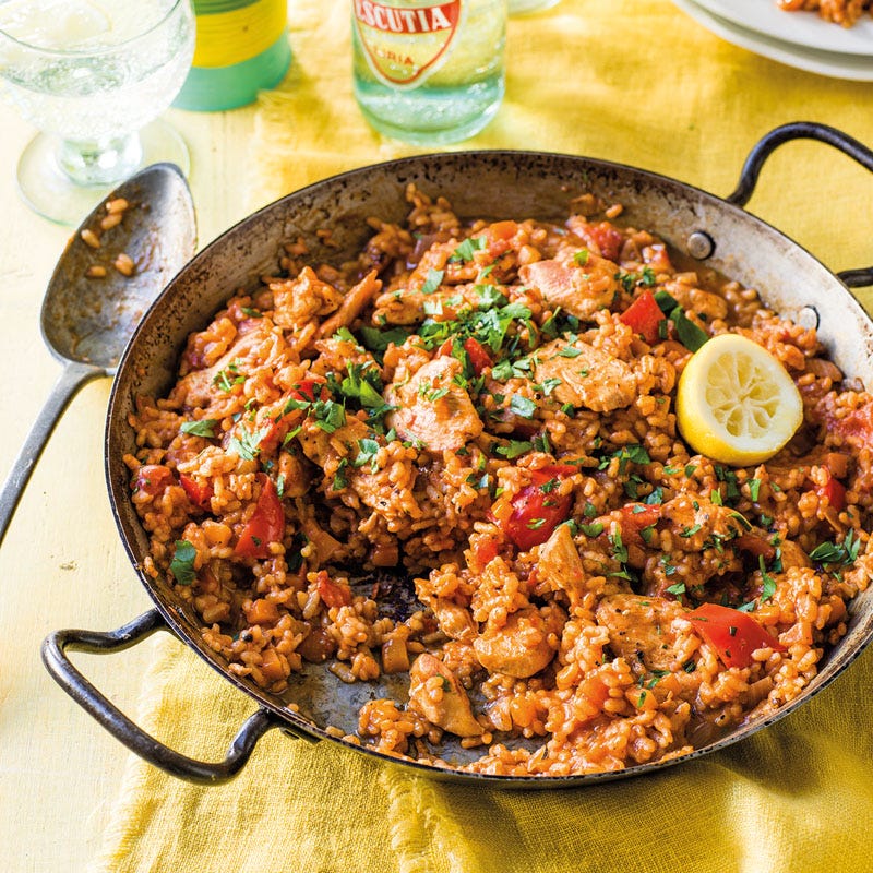 Hähnchen-Gemüse-Paella