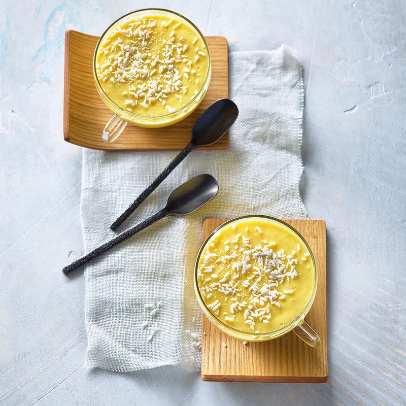 Mango-Ingwer-Pudding mit Kokos