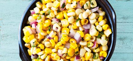 Smoky grilled sweetcorn salsa