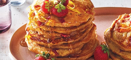 Strawberry and lemon pancakes
