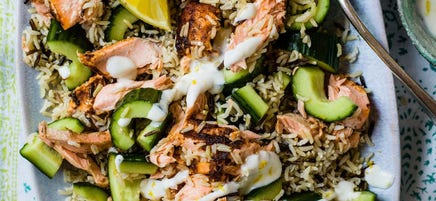 Salade de riz au saumon épicé
