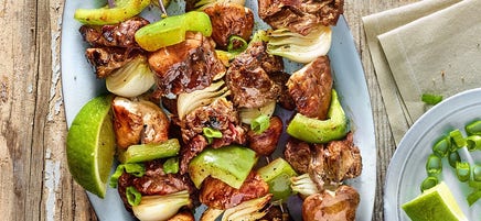 Brochettes de boeuf et poivrons