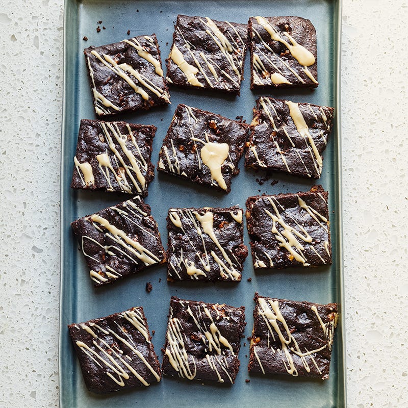 Coffee-glazed chocolate brownies