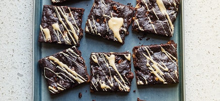 Coffee-glazed chocolate brownies