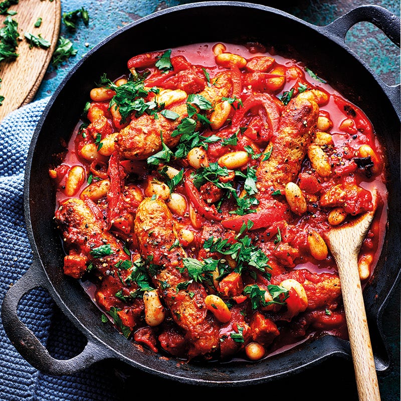 Smoky sausage and bean stew