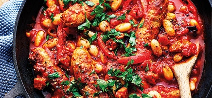 Smoky sausage and bean stew