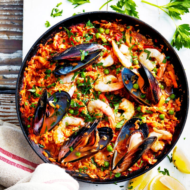 Foto van Paella van zilvervliesrijst, linzen & zeevruchten door WW