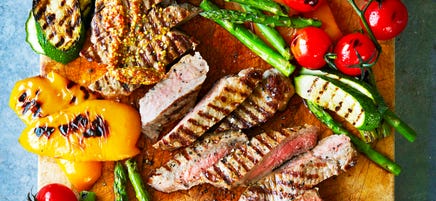 Perfect gegrilde biefstuk met gegrilde groenten