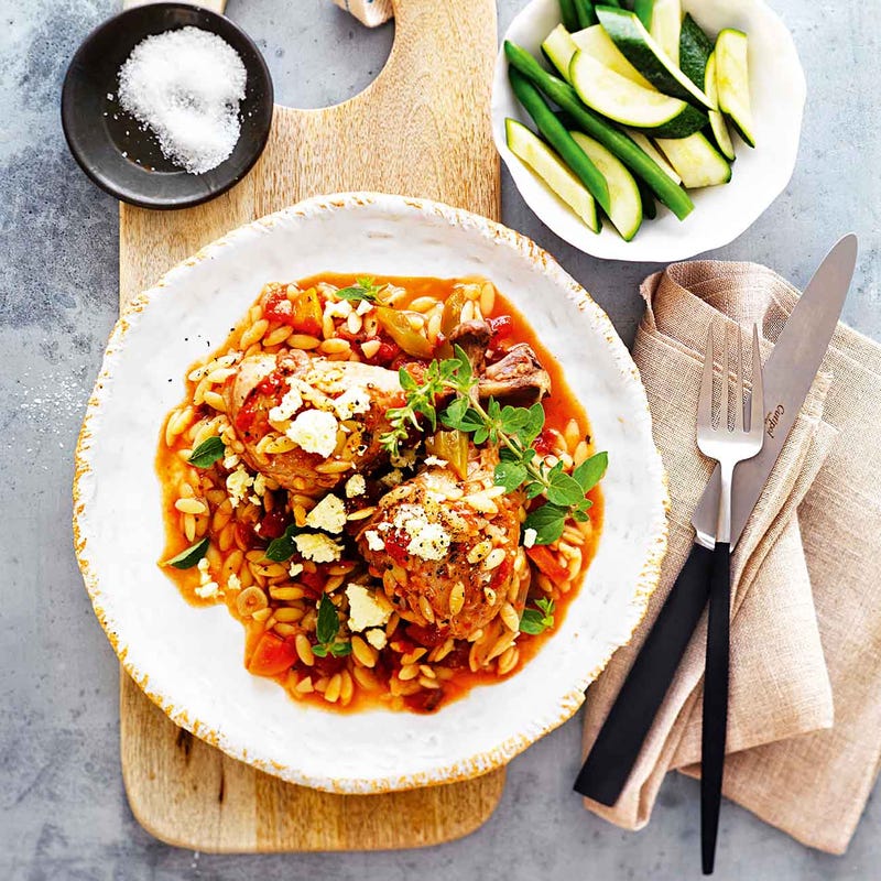 Photo of Braised chicken with orzo, feta & oregano by WW