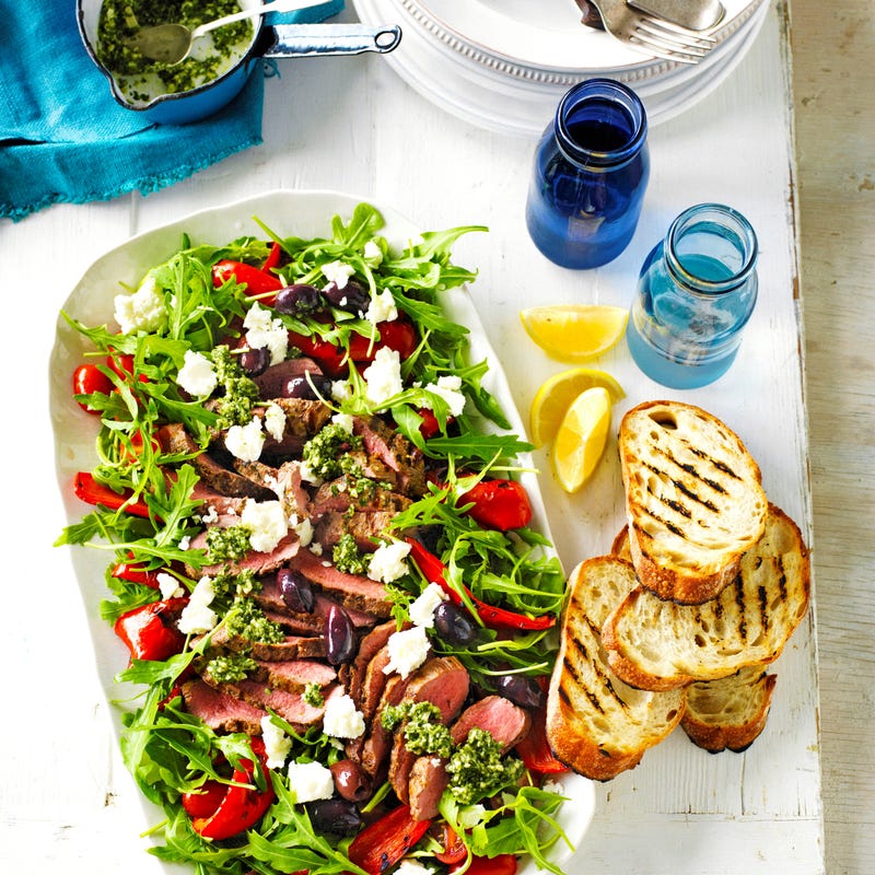 Foto van Warme Griekse salade met lam & muntpesto door WW