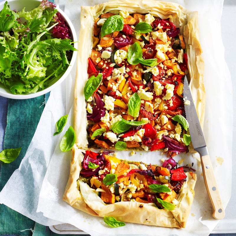 Foto van Filodeegtaart met geroosterde groenten & feta door WW