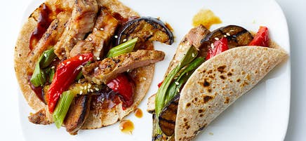 Pork and vegetable wraps