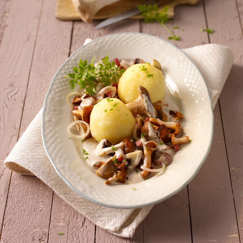 Pilzpfanne mit Klößen