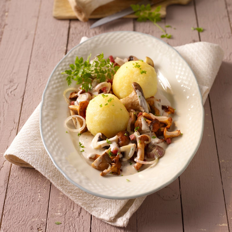 Pilzpfanne mit Klößen