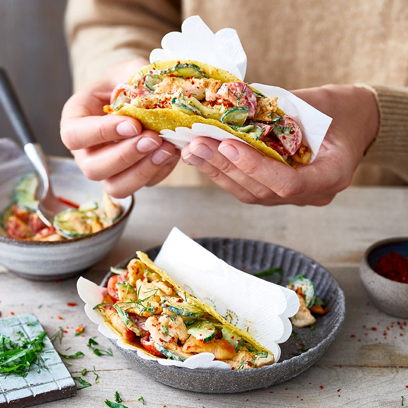 Gefüllte Tacos mit Zitronenhähnchen
