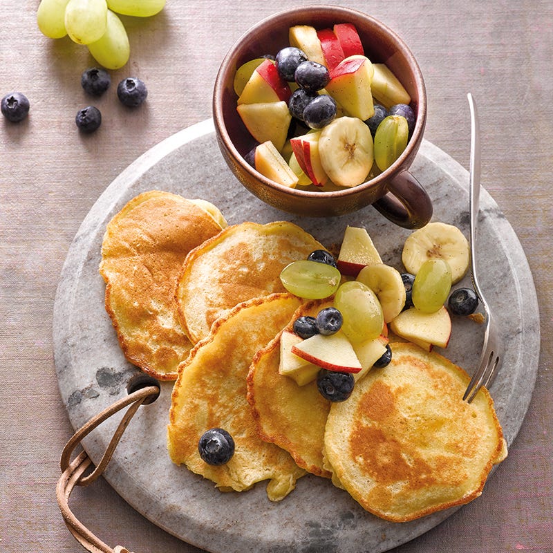 Foto van Wittebonenpannenkoekjes met fruitsalade door WW