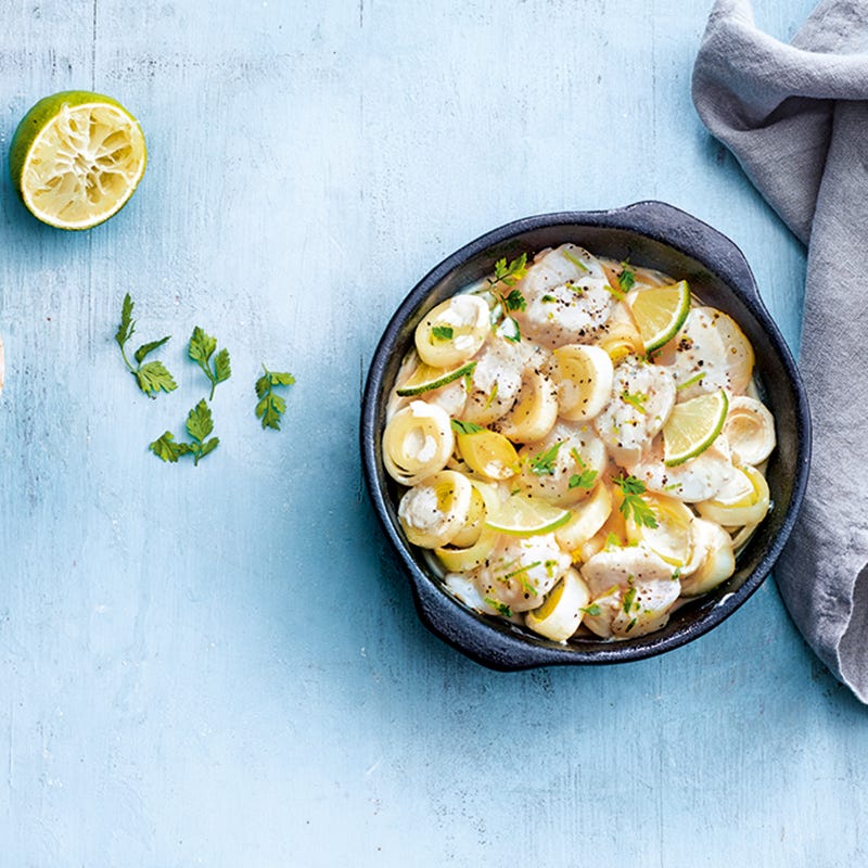 Foto van Sint-jakobsschelpen met prei door WW