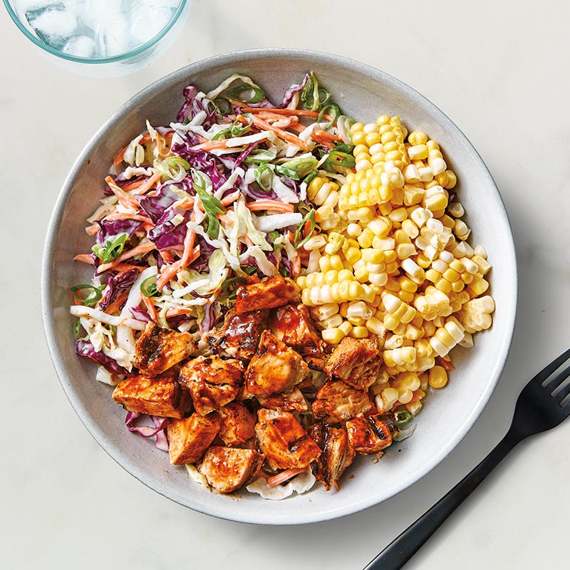 BBQ Chicken, Corn & Slaw Salad