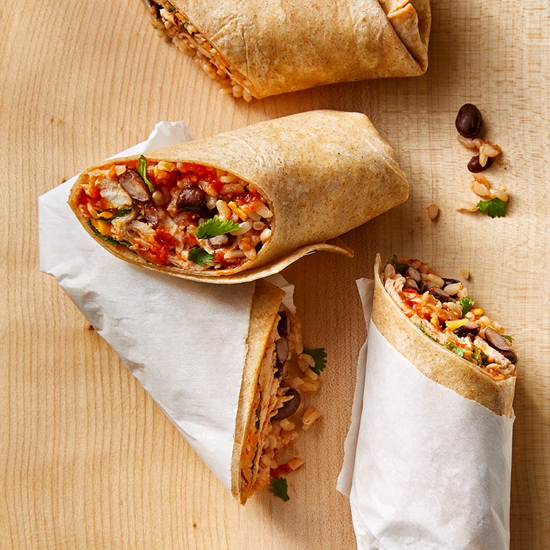 Quick chicken burritos